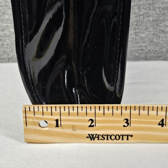 NEIMAN MARCUS VINTAGE TOTE PURSE – 1970s BLACK PATENT VINYL – LUCITE  HANDLES - Picture 11 of 11